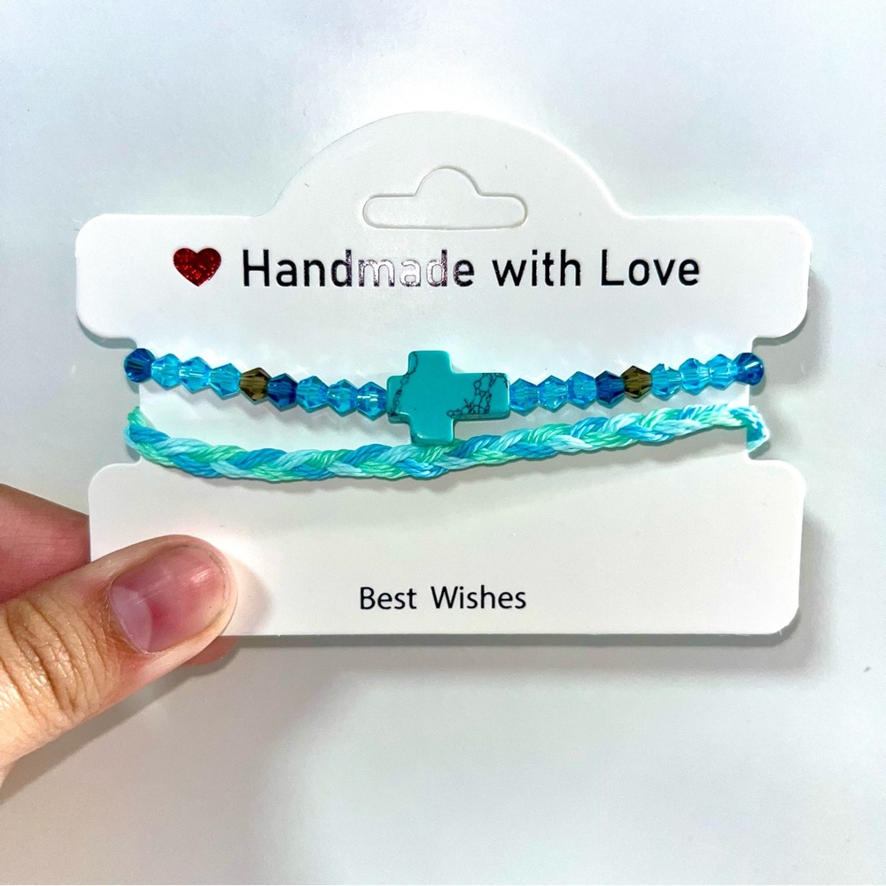 Handmade Blue and Turquoise Bracelet Set